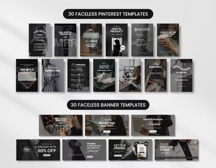 Faceless Social Media Templates Bundle with PLR & MRR