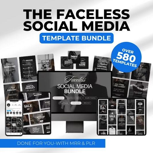 Faceless Social Media Templates Bundle with PLR & MRR