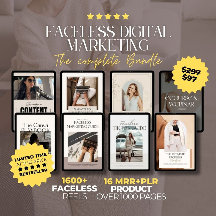 22 Faceless Digital Marketing MRR and PLR BUNDLE