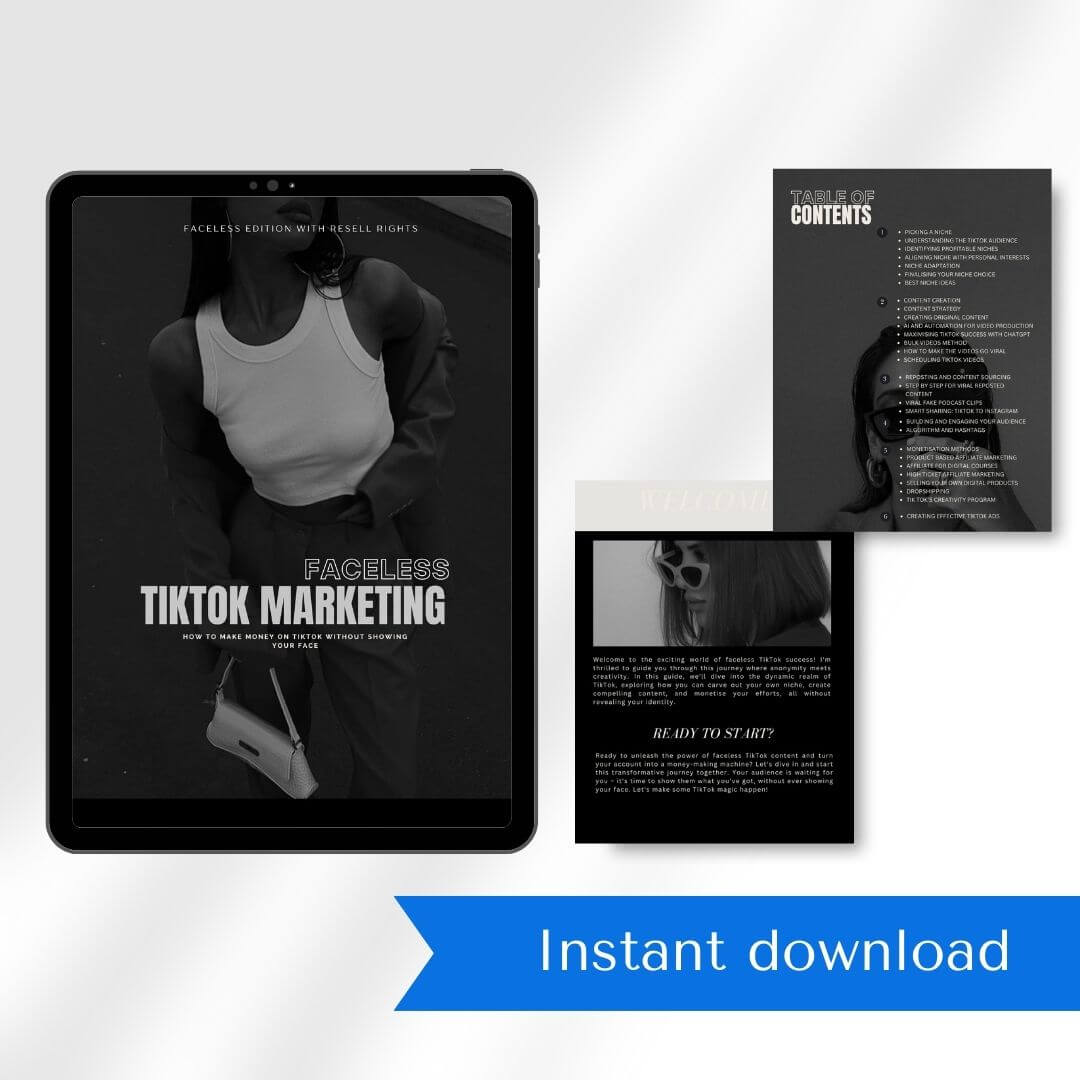 Grow on TikTok Without Showing Your Face - PLR Resource